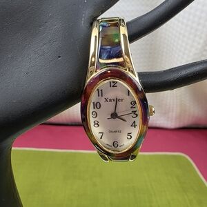 XAVIER Brand Quartz Acrylic Tortoise Shell Clamper Watch